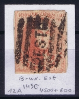 Belgium OBP Nr 12 Cancel Nr Brux Est - 1858-1862 Médaillons (9/12)