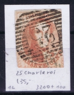 Belgium OBP Nr 12 Cancel Nr 25  Charleroi - 1858-1862 Médaillons (9/12)