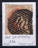 Belgium OBP Nr 12  Cancel 105 St. Nicolas - 1858-1862 Médaillons (9/12)