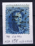 Belgium OBP Nr 15  Cancel  74 Celles  Or ?74 (374?) - 1863-1864 Medaillons (13/16)