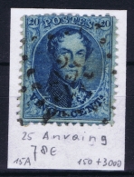 Belgium OBP Nr 15  Cancel  25 Anvaing Or 252 - 1863-1864 Medaillons (13/16)