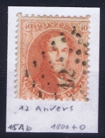 Belgium OBP Nr 16  Cancel  12 Anvers - 1863-1864 Medaillen (13/16)