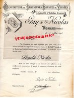 26- ROMANS- LETTRE LEOPOLD NICOLAS-  MANUFACTURE CHAUSSURES - 1898  GAY ANDRE - Artesanos