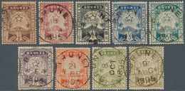 05000 Brunei: 1895, Star And Local Scene Part Set Of Nine (MISSING The 25c.) Fine Used Mostly With Full Br - Brunei (1984-...)