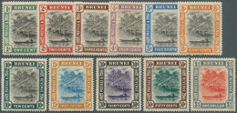 05016 Brunei: 1907, 'Huts And Canoe' Complete Set Of 11 Mint Hinged, SG. £ 200 - Brunei (1984-...)