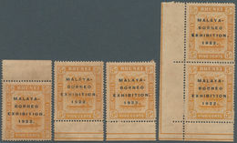 05032 Brunei: 1922 Malaya-Borneo Exhibition Group Of 25 Mint Stamps Denom. 2c.(x8), 3c.(x6), 4c.(x6) And 5 - Brunei (1984-...)