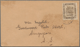 05045 Brunei: 1939, 5 C Chocolate, Single Franking On Cover With Cds BRUNEI, 3 MAY 1939, Sent To Singapore - Brunei (1984-...)