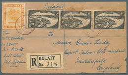 05093 Brunei - Stempel: BELAIT (type D4): 1929 (16.9.), Registered Cover Front From Belait With Black/whit - Brunei (1984-...)