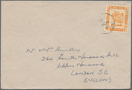 05097 Brunei - Stempel: 1936, 4 C Orange, Single Franking On Printed Matter Cover, Tied By Part Of Single - Brunei (1984-...)