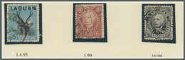 05104 Brunei - Stempel: BROOKETON (type D1): 1895-1900, Nice Group Of Nine Single Stamps From Sarawak Or L - Brunei (1984-...)