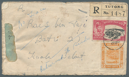 05131 Brunei - Stempel: TUTONG (type D5): 1948/50, Two Registered Covers Incl. One Used To USA (17.3.48) B - Brunei (1984-...)