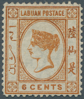 05134 Labuan: 1879 6c. Orange-brown, Wmk CA Over Crown (sideways), Variety "No Dot At Upper Left", Mounted - Sonstige & Ohne Zuordnung
