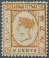 05141 Labuan: 1880 6c. Orange-brown, Wmk Crown CC, Variety "No Dot At Upper Left", Mounted Mint With Remna - Other & Unclassified