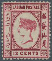 05147 Labuan: 1880-82 12c. Carmine, Variety "Wmk Crown CC Reversed", Mounted Mint With Part Original Gum, - Other & Unclassified