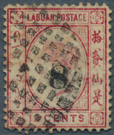 05149 Labuan: 1880, QV 12c. Carmine Surcharged In Black '8' With Variety 'original Value NOT Obliterated B - Sonstige & Ohne Zuordnung