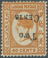 05181 Labuan: 1892 2c. On 40c. Ochre, Variety "Surcharge Inverted", Mounted Mint With Large Part Original - Other & Unclassified