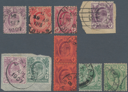 05221 Labuan: 1904/1920's, Ten Stamps Of Straits Settlements Used In LABUAN, With Eight KEVII. Stamps (1c. - Autres & Non Classés