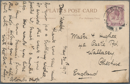 05230 Labuan: 1917 Picture Postcard From Labuan To England Franked By Straits Settlements 1913 KGV. 4c. Pu - Autres & Non Classés