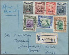 05245 Labuan: 1946 Registered Airmail Cover To Wales, Franked By North Borneo BMA 10c, 12c And 15c In Comb - Sonstige & Ohne Zuordnung