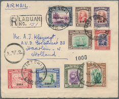 05247 Labuan: 1947 Registered Airmail Cover From Labuan To Holland Via Singapore With Circled "A.V.2" Hand - Sonstige & Ohne Zuordnung