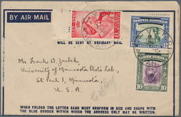 05251 Labuan: 1948, Air Mail Letter Card (early General Form W/o Printed Stamp) To U.S.A. Franked North Bo - Autres & Non Classés