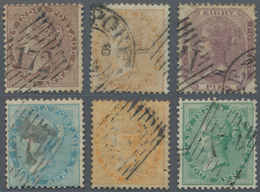 05263 Malaiische Staaten - Straits Settlements: 1856-65: Group Of Six Indian QV Stamps Used In Singapore A - Straits Settlements