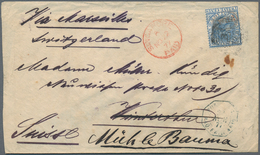 05270 Malaiische Staaten - Straits Settlements: 1877, 12 C Blue QV With Oval Red Company Cancel "PR & Co." - Straits Settlements