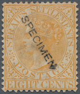 05276 Malaiische Staaten - Straits Settlements: 1882, QV. 8c. Orange With Crown CA Wmk. With Diagonal Hand - Straits Settlements