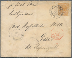05278 Malaiische Staaten - Straits Settlements: 1890, 8 C Orange QV With Company Cancel, Tied By Dotted Si - Straits Settlements