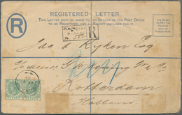 05302 Malaiische Staaten - Straits Settlements: 1895. Registered Postal Stationery Envelope (faults/soiled - Straits Settlements