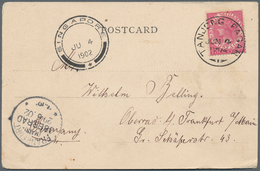 05317 Malaiische Staaten - Straits Settlements: 1902, 4 C Deep Carmine QV, Single Franking On Picture Post - Straits Settlements