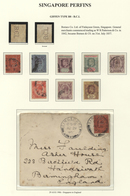 05330 Malaiische Staaten - Straits Settlements: 1906/1917, SINGAPORE PERFINS: "B. C. L" (Borneo Co. Ltd.), - Straits Settlements