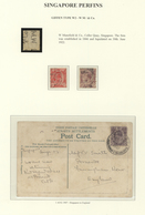 05344 Malaiische Staaten - Straits Settlements: 1907/1913, SINGAPORE PERFINS: "W M / & Co." (W Mansfield & - Straits Settlements