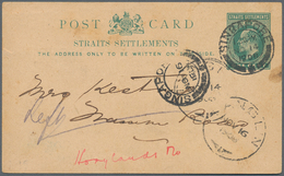 05350 Malaiische Staaten - Straits Settlements: 1908, 1 C Green KEVII Psc With Private Printed Inscription - Straits Settlements