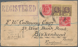 05351 Malaiische Staaten - Straits Settlements: 1909, 2 X 3 C Red And 2 X 10 C Purple/yellow KEVII, Mixed - Straits Settlements