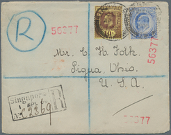 05352 Malaiische Staaten - Straits Settlements: 1909, 8 C Blue And 10 C Purple On Yellow KEVII, Mixed Fran - Straits Settlements