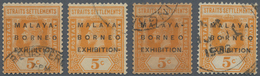 05375 Malaiische Staaten - Straits Settlements: 1922, Malaya-Borneo Exhibition 5c. Orange Wmk. Mult. Scrip - Straits Settlements