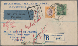 05413 Malaiische Staaten - Straits Settlements: 1931, MALAYA-INDIA AIRMAIL LETTER RATES BY IMPERIAL AIRWAY - Straits Settlements