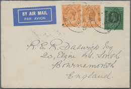 05416 Malaiische Staaten - Straits Settlements: 1932, 2 X 4 C Orange And 50 C Black/emerald KGV, Mixed Fra - Straits Settlements