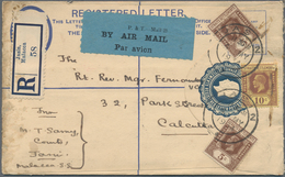 05437 Malaiische Staaten - Straits Settlements: 1934, Registration Envelope KGV Uprated KGV 5 C. (2), 10 C - Straits Settlements