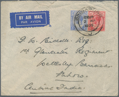 05440 Malaiische Staaten - Straits Settlements: 1935, 6 C Scarlet And 12 C Blue KGV, Mixed Franking On Air - Straits Settlements