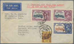 05441 Malaiische Staaten - Straits Settlements: 1935, 10 C Purple/yellow KGV Together With 12 C And 2 X 25 - Straits Settlements