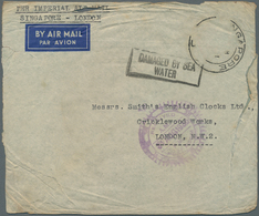 05461 Malaiische Staaten - Straits Settlements: 1936 Crash Cover: Airmail Cover From Singapore To London, - Straits Settlements