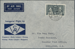 05467 Malaiische Staaten - Straits Settlements: 1937 (28.6.), Four 'Inaugural SW Flight' Covers Each Beari - Straits Settlements