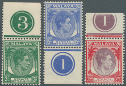 05469 Malaiische Staaten - Straits Settlements: 1937/1941, KGVI Definitives Six Different Values Incl. Sin - Straits Settlements