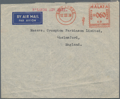 05480 Malaiische Staaten - Straits Settlements: 1938, 60 C Meter From SINGAPORE, 12 III 38, On KLM Airmail - Straits Settlements