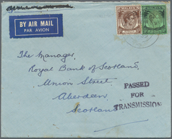 05490 Malaiische Staaten - Straits Settlements: 1939, Airmail Letter Bearing 5 And 50 C. Georg VI Addresse - Straits Settlements