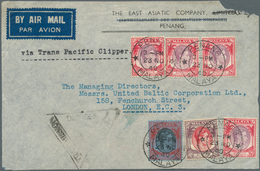 05502 Malaiische Staaten - Straits Settlements: 1940 (23.11.), Trans Pacific Clipper Airmail Cover (FRONT - Straits Settlements