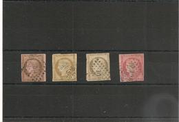 COLONIES FRANÇAISES Années 1872/77   Type CÉRÈS Gros Chiffres N° Y/T : 18/21 Oblitérés MARTINIQUE  Côte :320,00 € ++ - Cérès