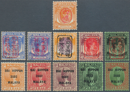 05521 Malaiische Staaten - Straits Settlements: 1942 Jap. Occ.: Group Of 11 Mint Stamps With Various Japan - Straits Settlements